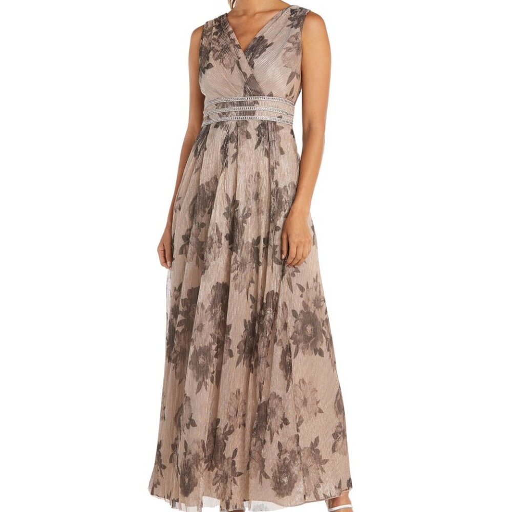 Gorgeous J & M Richards Gold Metallic Evening Dress, 12P